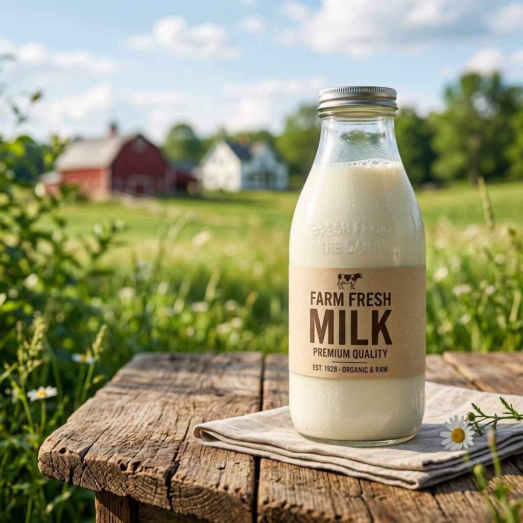 Farm Fresh Raw Milk Bottle - 100% Pure